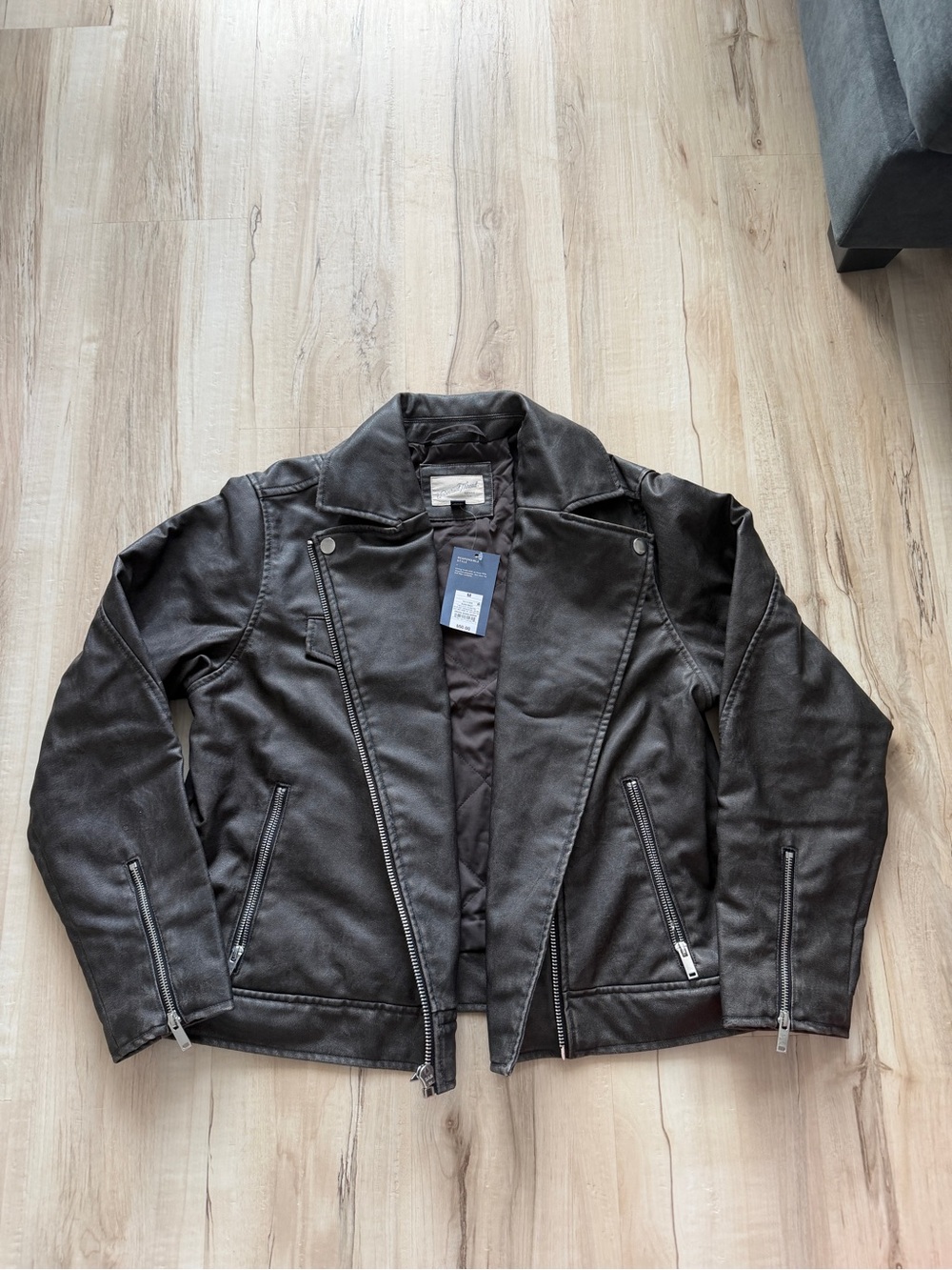 Universal Thread Black Moto-Style Bomber Jacket